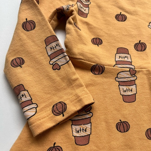 🎃☕️ PSL Petit Lem PL baby Pumpkin Spice Latte Girls Size 2T Jersey dress - Picture 5 of 7